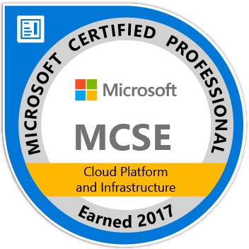 Microsoft Certified Professional Cloud Platform and Infrastructure 2017